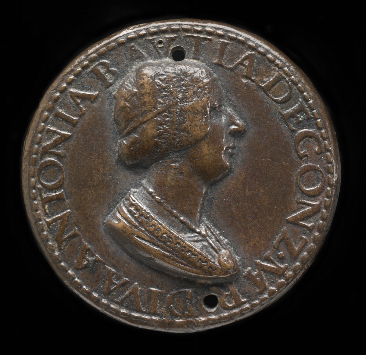 Antonia del Balzo, 1441-1538, Wife of Gianfrancesco Gonzaga di Rodigo 1479 [obverse]
