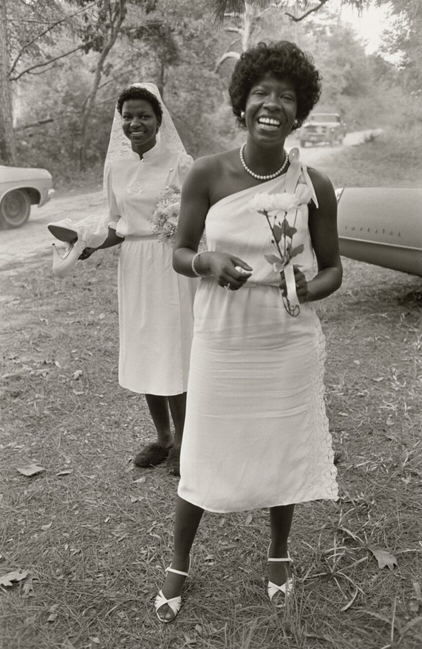 Maid of Honor with Bride in Slippers, Daufuskie Island, South Carolina