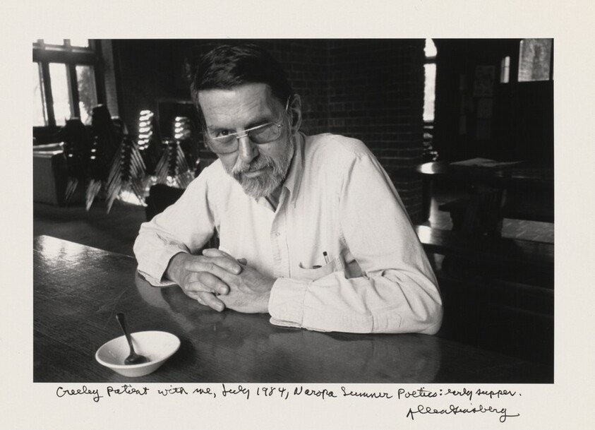 Creeley patient with me, July 1984, Naropa Summer Poetics: early supper.