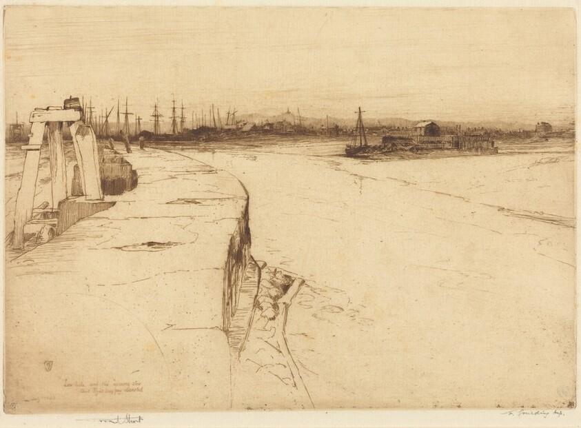 Low Tide, the Evening Star, and Rye's Long Pier Deserted