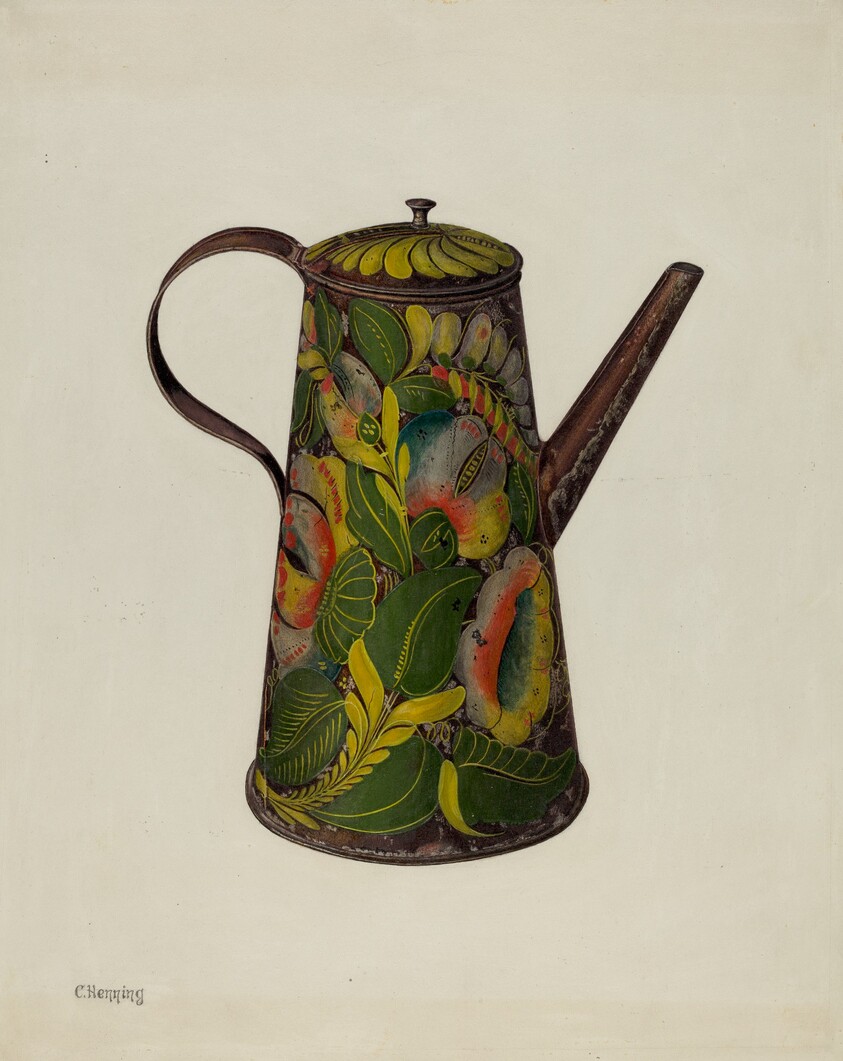 Toleware Coffee Pot