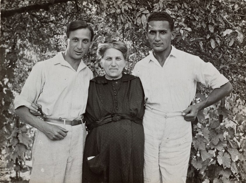 Self-Portrait with Jeno and Mother Ernesztin, Szigetbecse