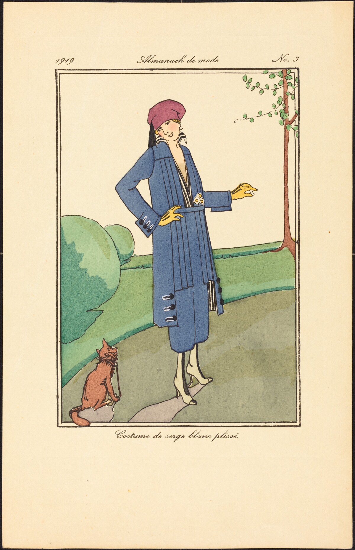 Costume de serge blanc plissé.