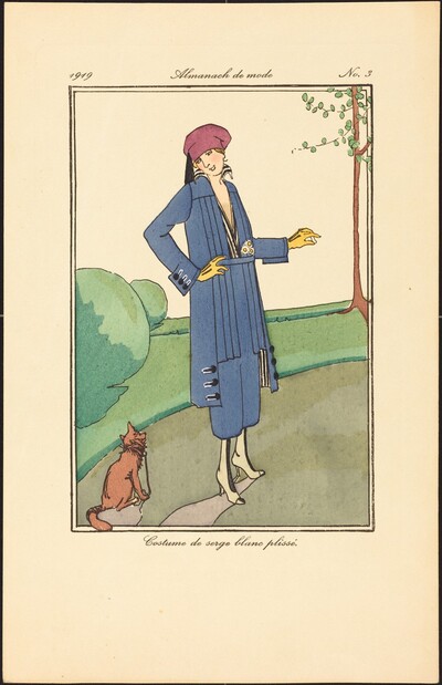 Costume de serge blanc plissé.
