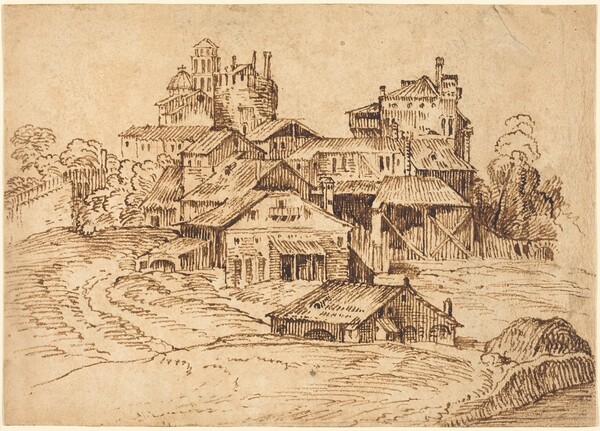 View of an Italian Town (after Titian or Domenico Campagnola)
