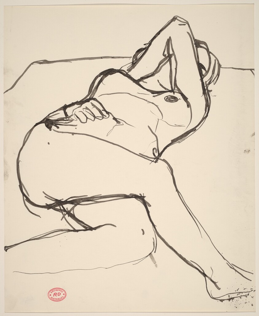 Untitled [reclining nude covering her face with her arm]