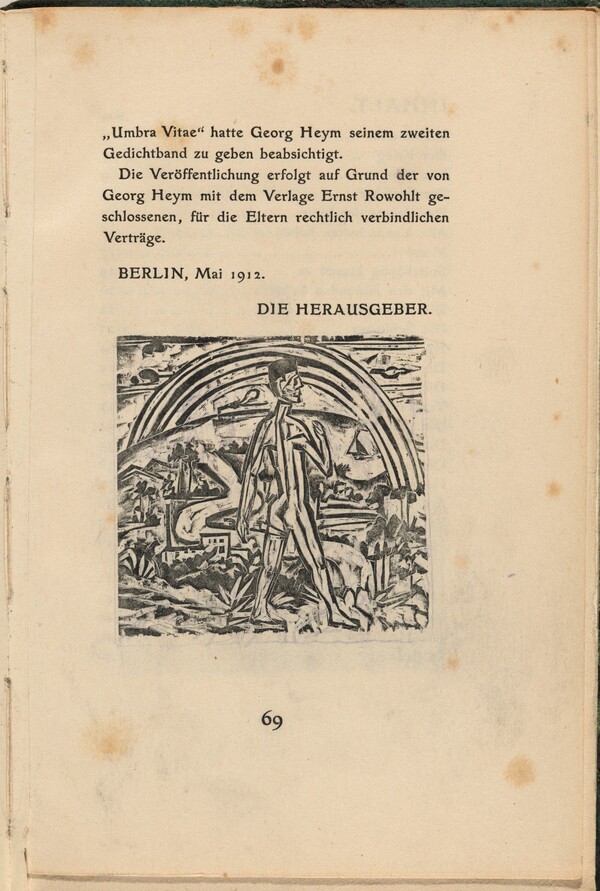 Nachtwort (Night Word) (in-text plate) from mock-up of Georg Heym: Umbra Vitae (Georg Heym: Shadow of Life)