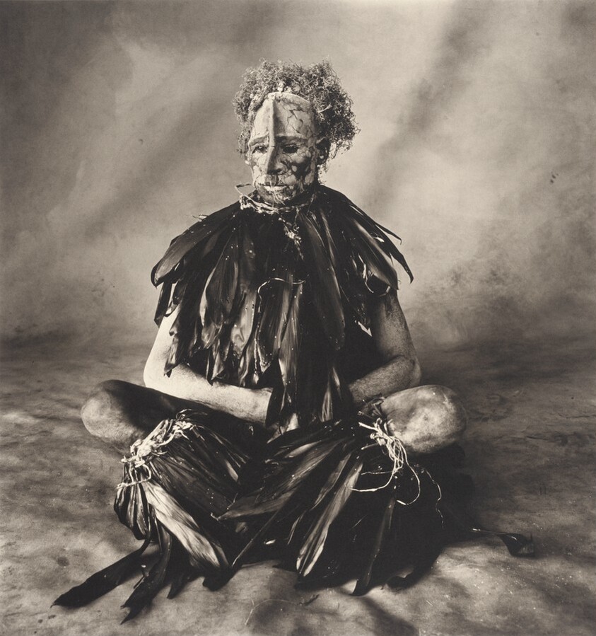 Sitting Man with Pink Face, New Guinea