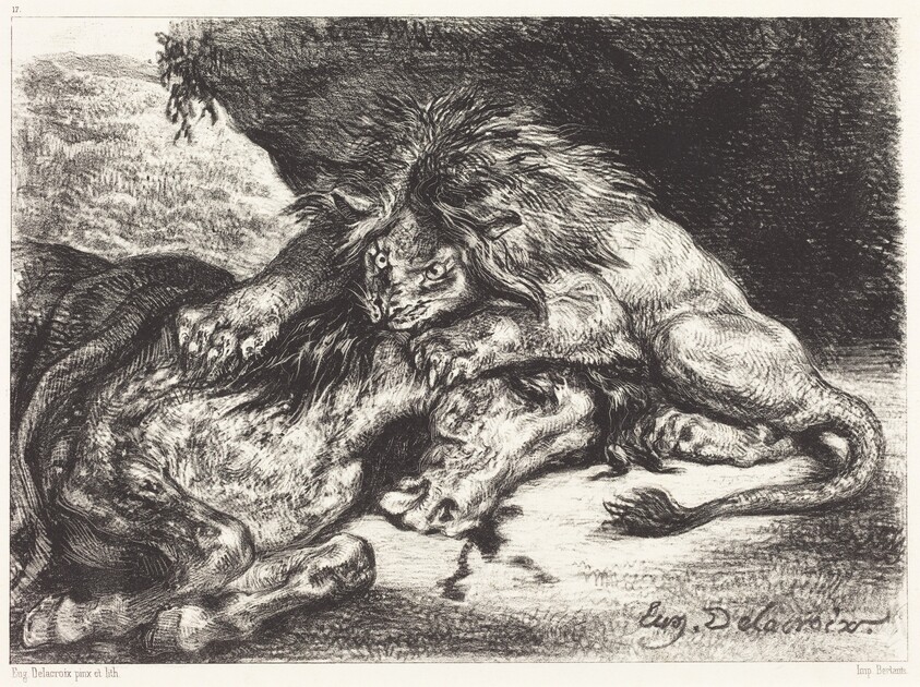 Lion Devorant un Cheval (Lion Devouring a Horse)