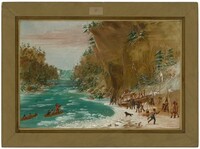 The Expedition Encamped below the Falls of Niagara. January 20, 1679, George Catlin, 1847/1848