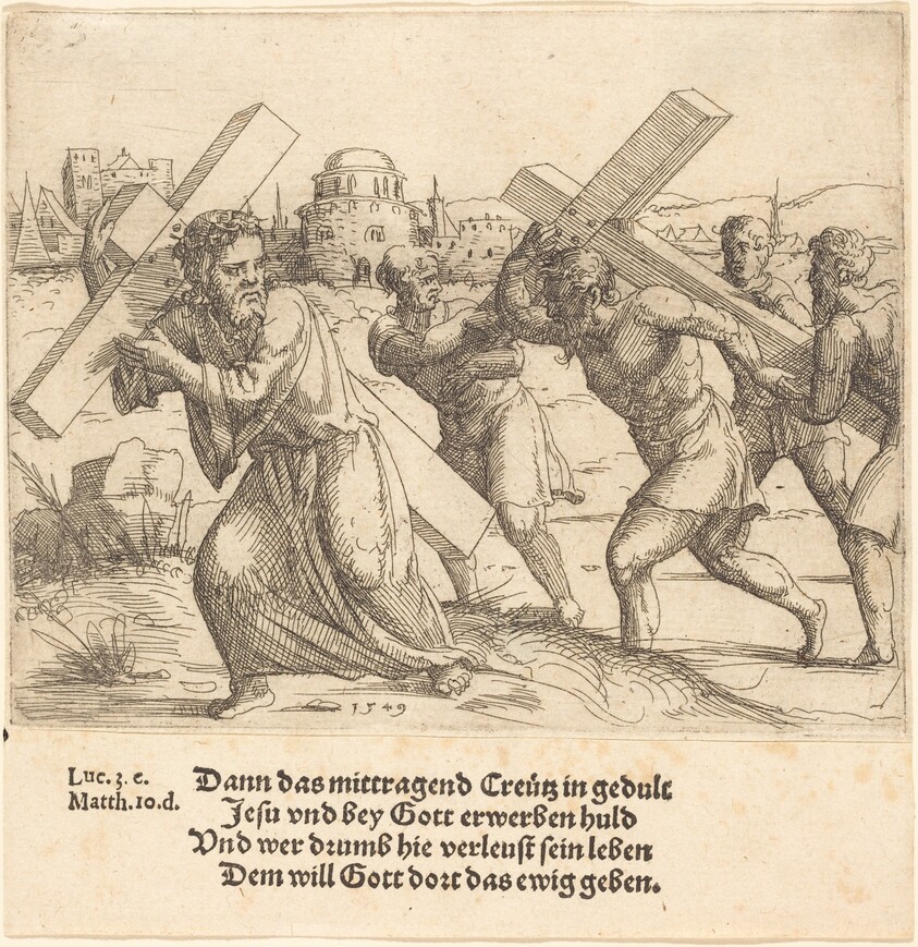 Man Carries the Cross after Christ