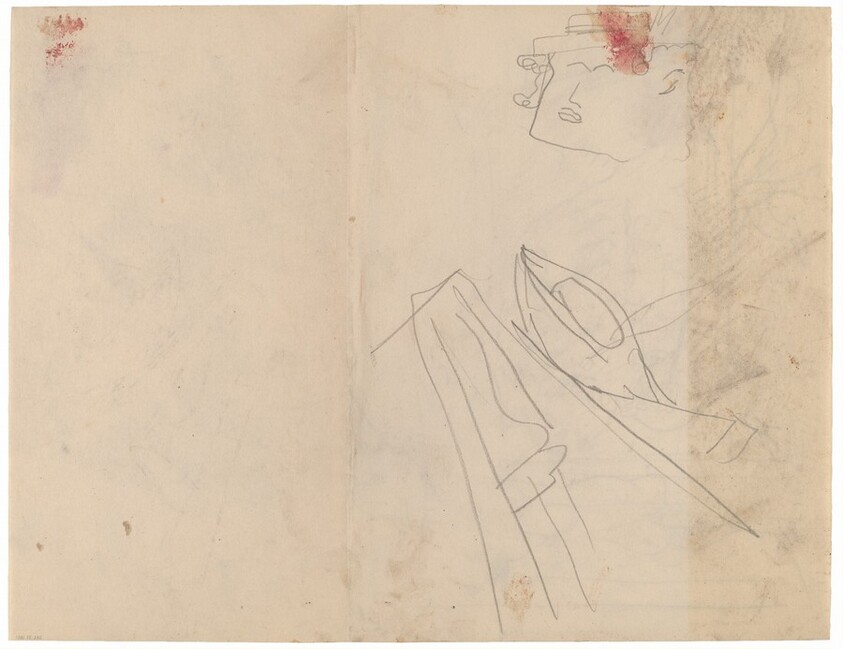 Studies of boats and a head [verso]