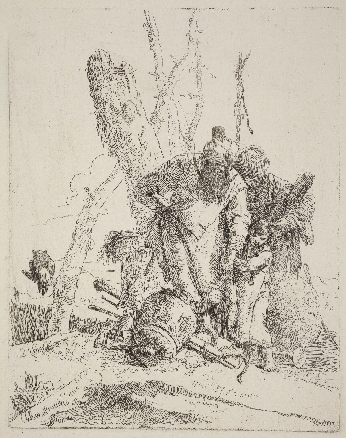 Two Turbaned Magicians and a Boy