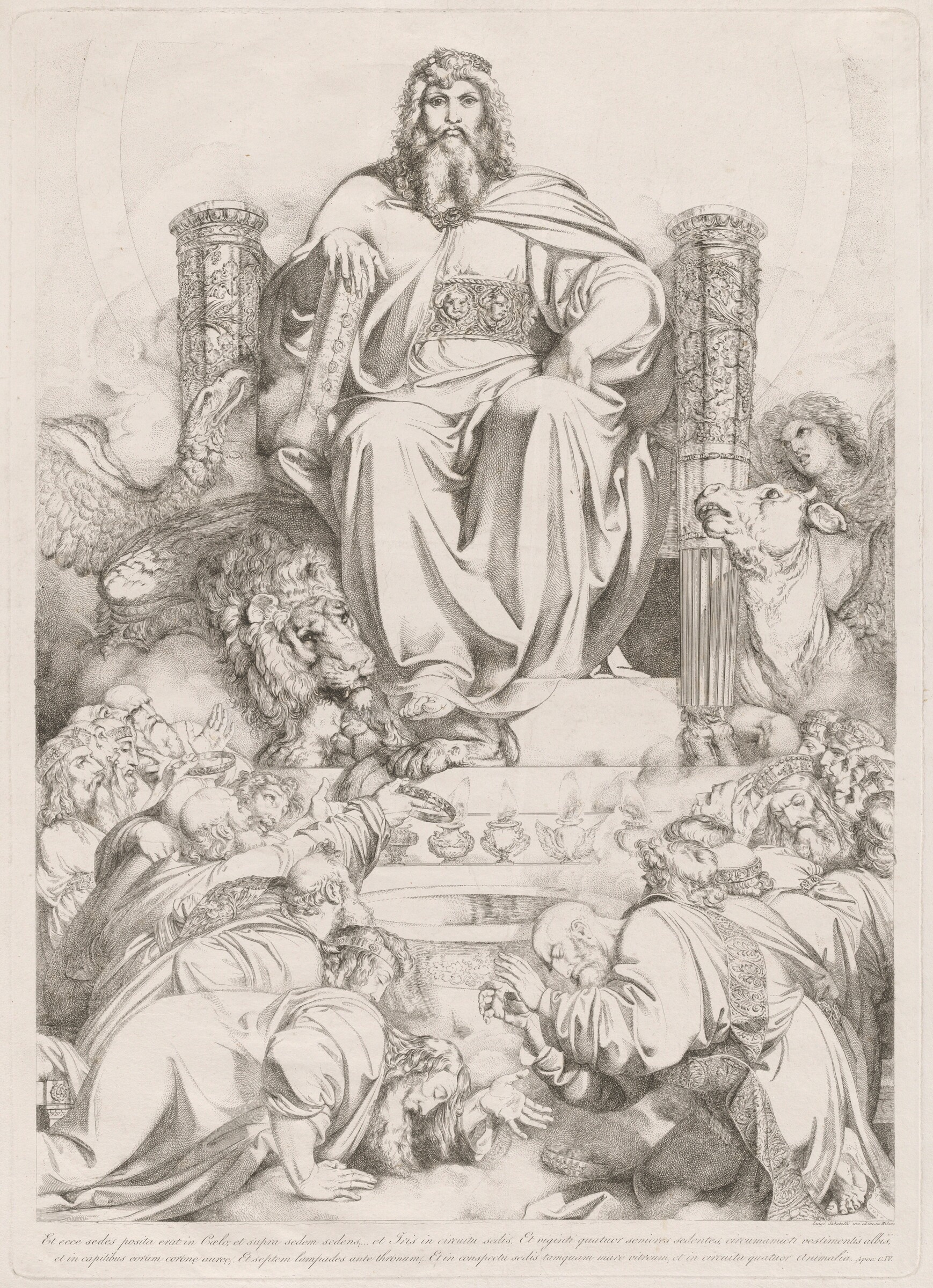 Et ecce sedes posita erat in coelo... (God the Son in Majesty on the Throne Surrounded by the Four Creatures and Worshipped by the Twenty-four Elders), Луиджи Сабателли, 1809/1810