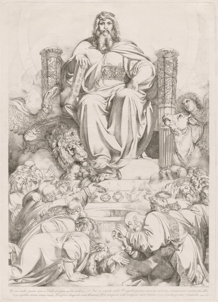 Et ecce sedes posita erat in coelo... (God the Son in Majesty on the Throne Surrounded by the Four Creatures and Worshipped by the Twenty-four Elders)