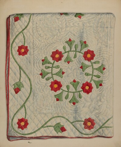 Quilt - Circle with Tulips