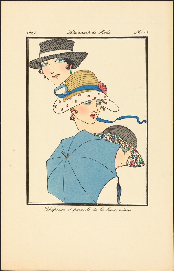 Chapeaux et parasols de la haute-saison