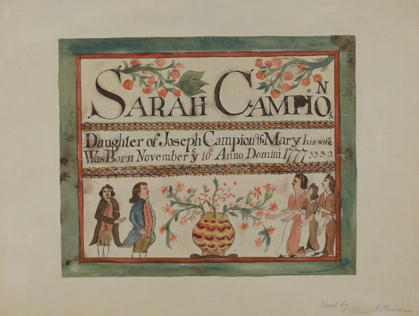 Pa. German Birth Certificate