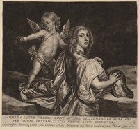 Achilles as Pyrrha with Cupid, Jan Thomas after Sir Anthony Van Dyck, 1659