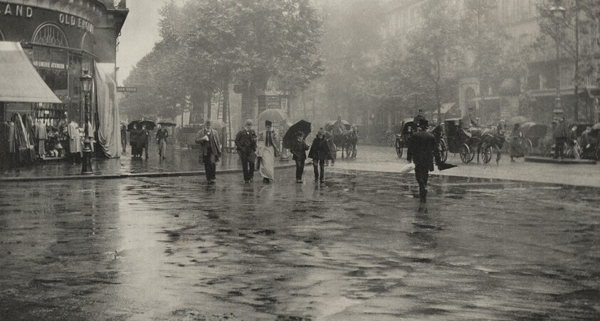 A Wet Day on the Boulevard—Paris