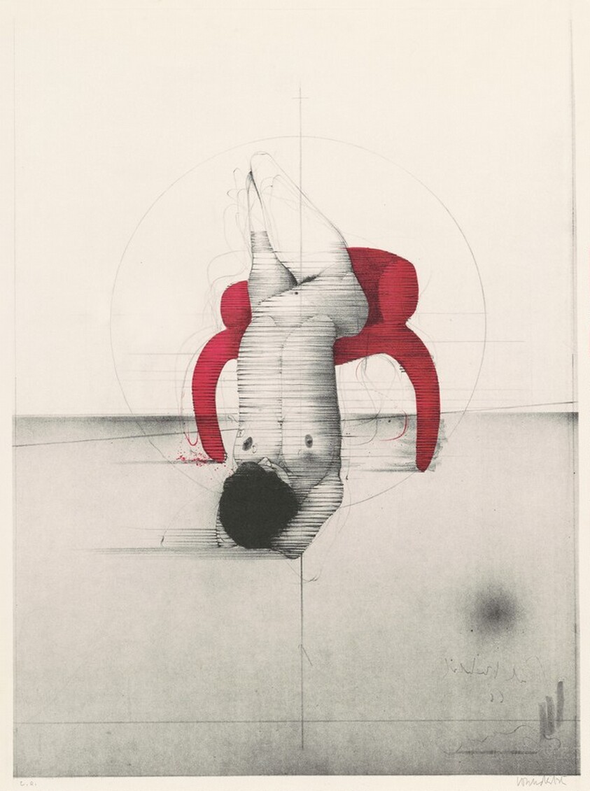 Akt auf rotem Stuhl (Nude on Red Chair)