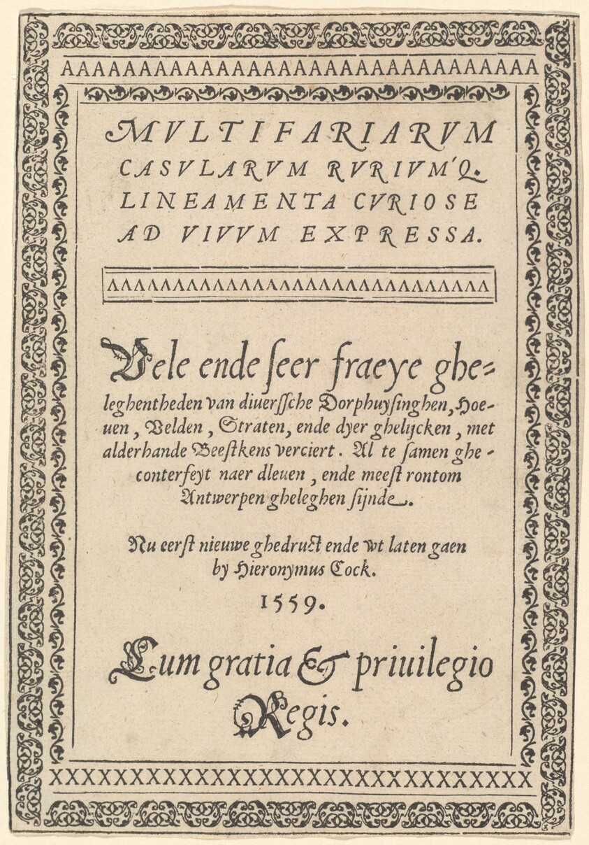 Title Page for "Multifariarum Casularum"
