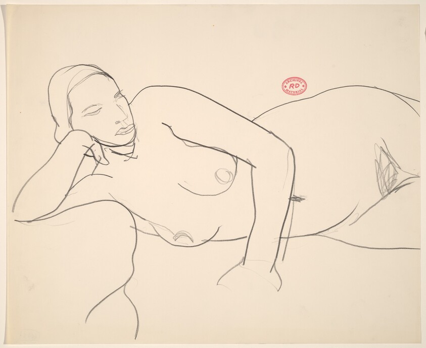 Untitled [female nude lying on her right side]