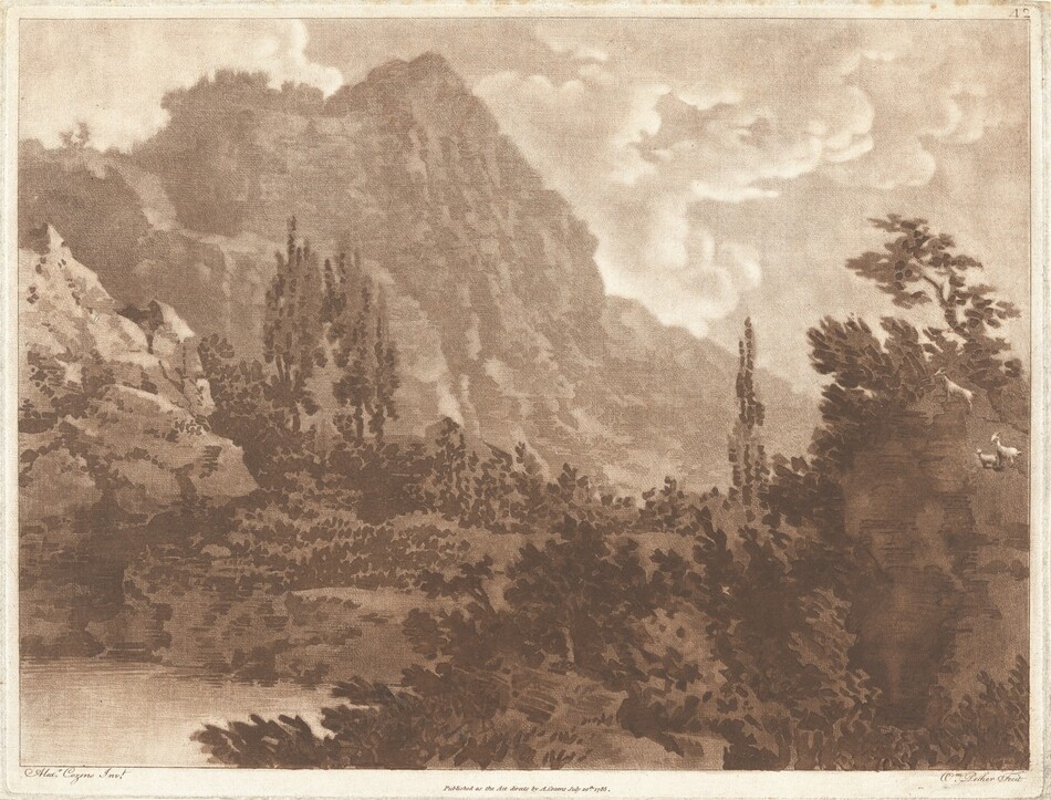 Mountain Landscape with a Hollow by Alexander Cozens