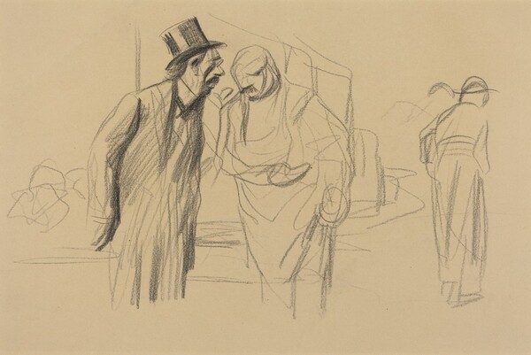 a) Au village (In the Village) (recto); b) Au village (In the Village) (verso)