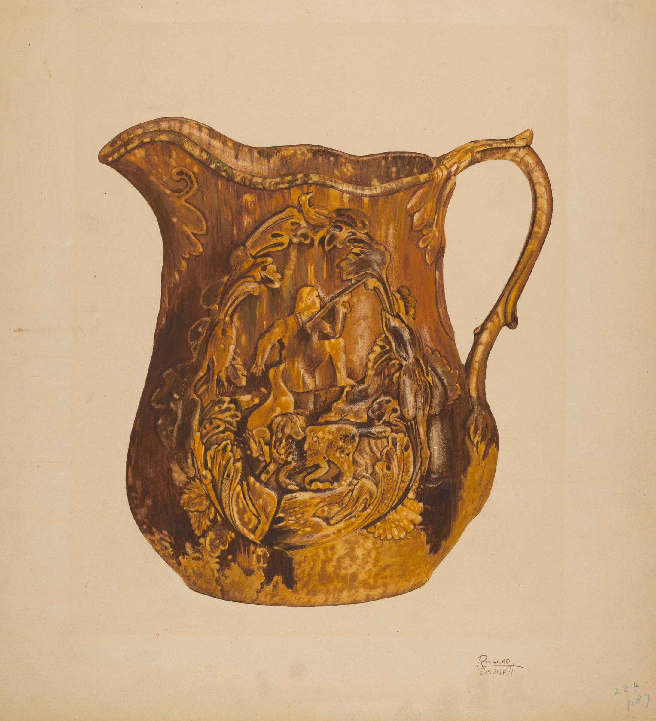 Rockingham Pitcher, Richard Barnett, c. 1938