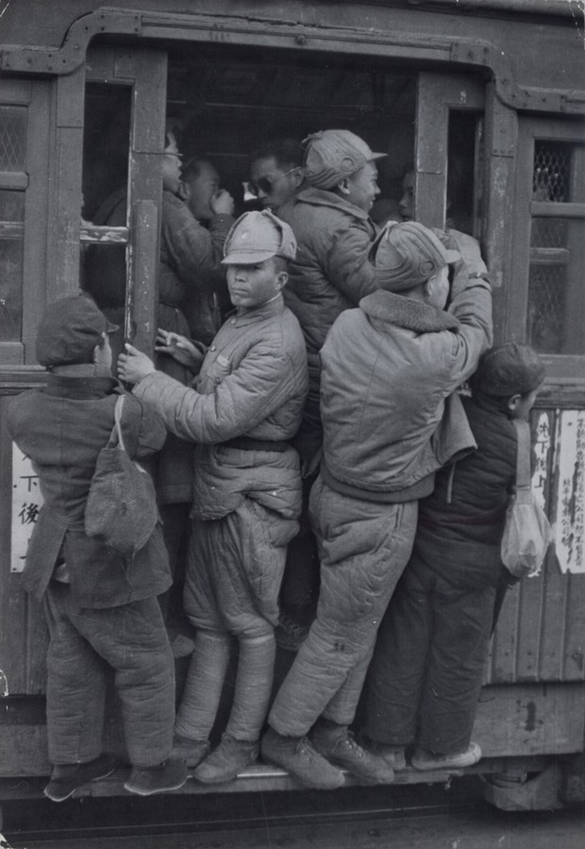 Soldiers on Trolley, Beijing, China
