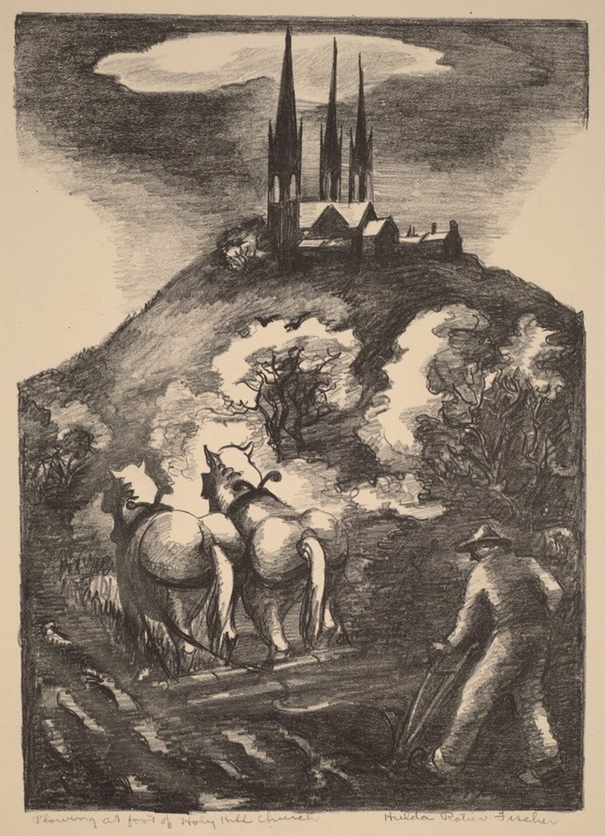 Plowing at Foot of Holy Hill Church