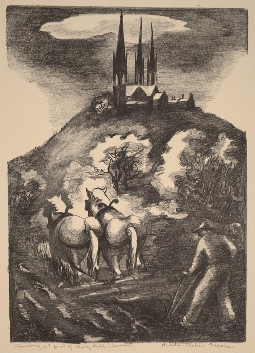 Plowing at Foot of Holy Hill Church