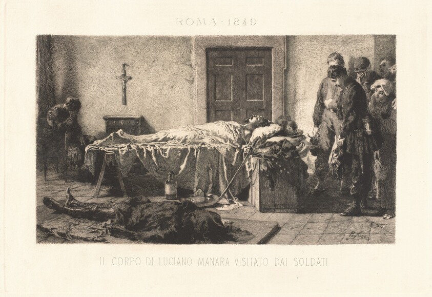 Il corpo di Luciano Manara visitato dai soldari (The Body of Luciano Manara Visited by Soldiers)