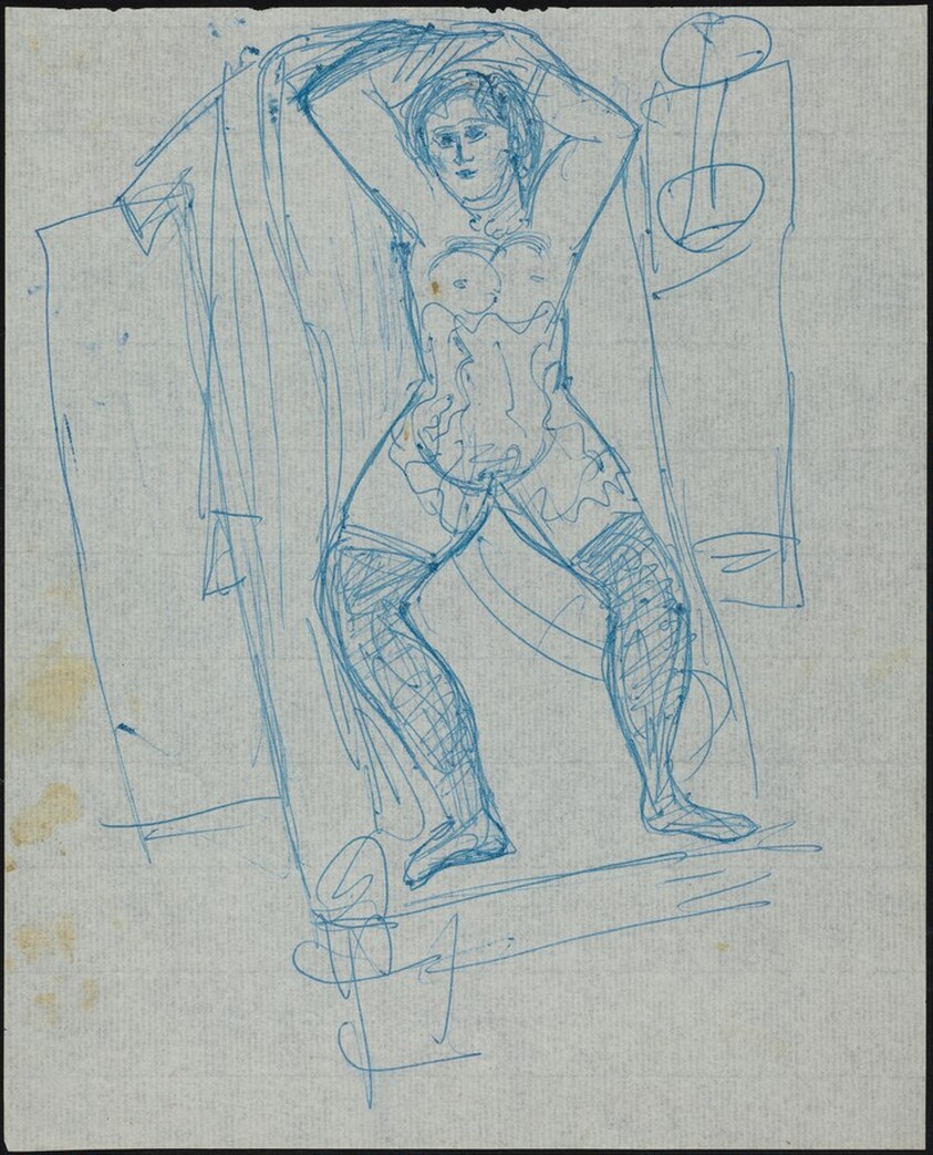 Standing Nude with Fishnet Stockings