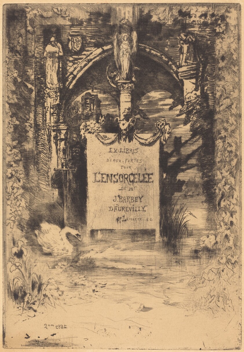 Ex-Libris pour "L'Ensorcelée" (Bookplate for "L'Ensorcelée")