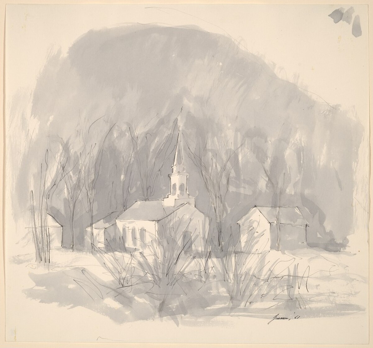 Church and Three Buildings