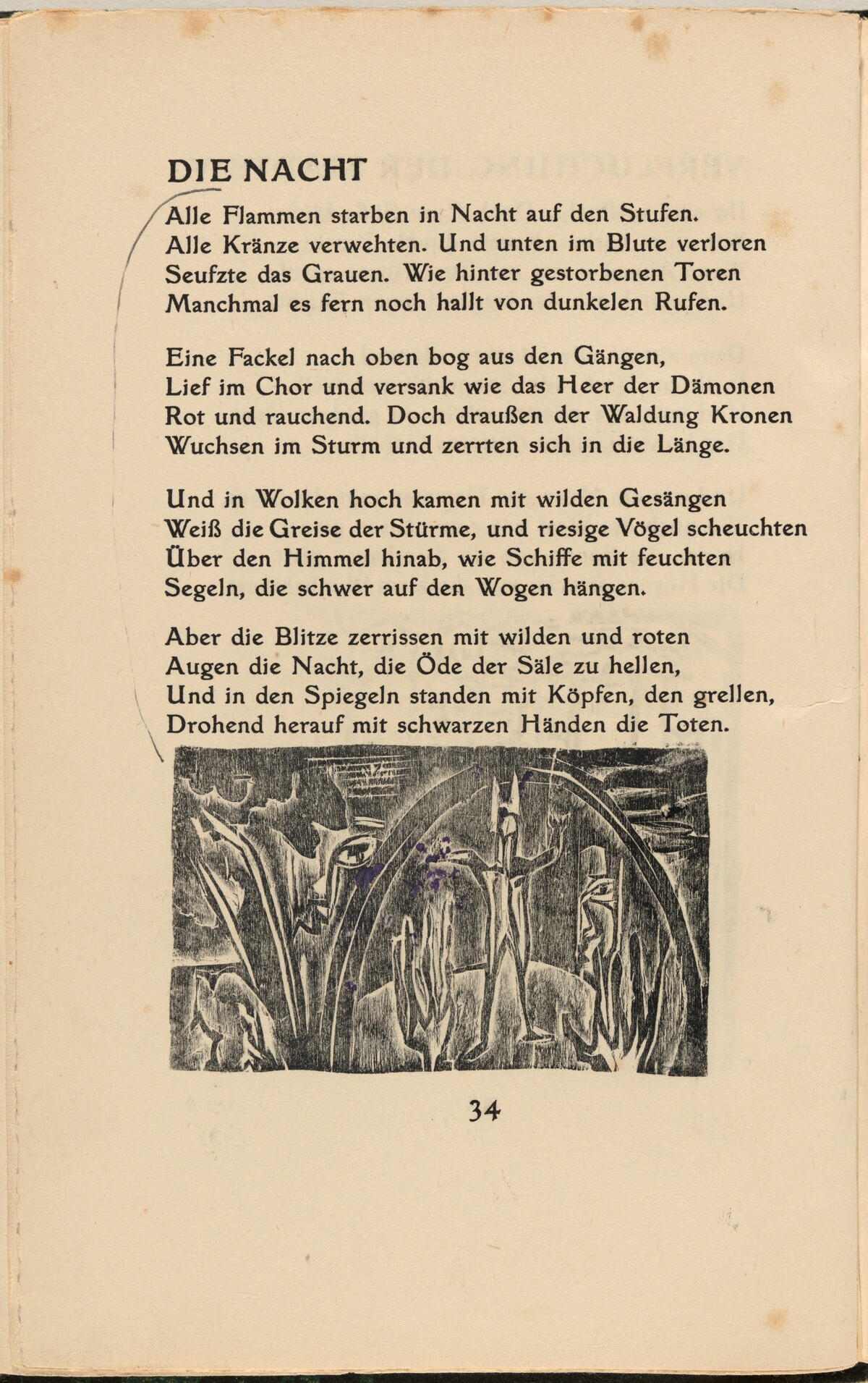 Die Nacht (The Night) (in-text plate) from mock-up of Georg Heym: Umbra Vitae (Georg Heym: Shadow of Life)