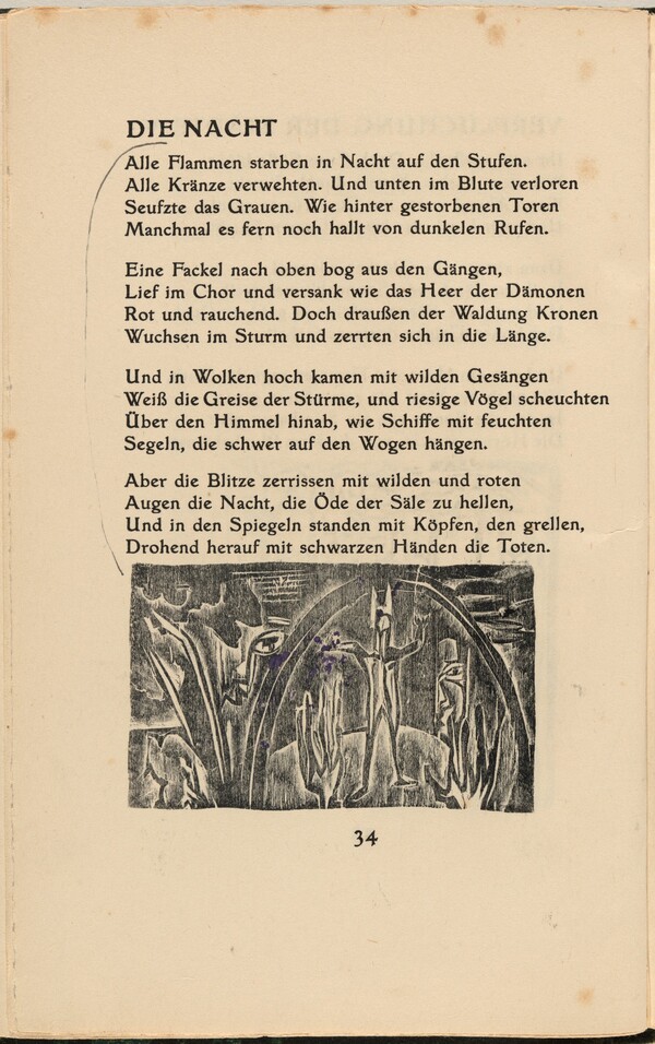 Die Nacht (The Night) (in-text plate) from mock-up of Georg Heym: Umbra Vitae (Georg Heym: Shadow of Life)