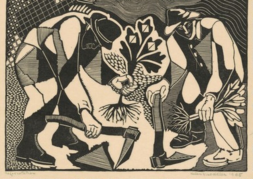 Reforestation (center panel) by Helen West Heller