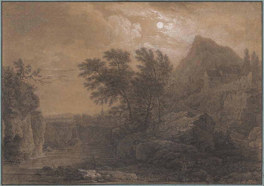 Moonlit Landscape with a River and Castle