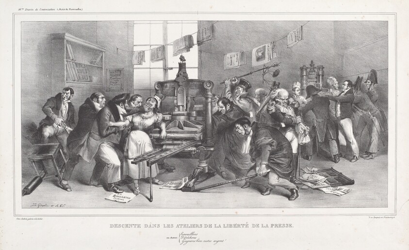 Descente dans les Ateliers de la Liberté de la presse (Raid on the Workshops of the Freedom of the Press)
