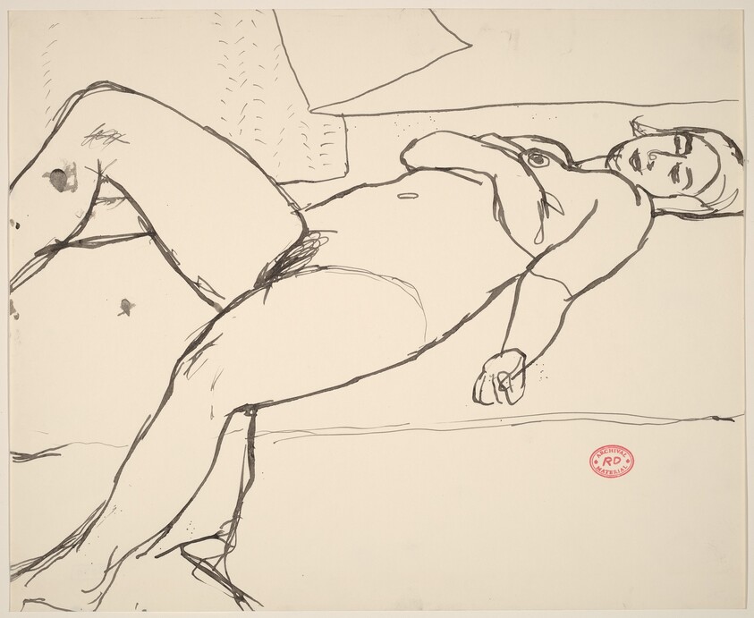 Untitled [nude reclining with her arm across her chest]