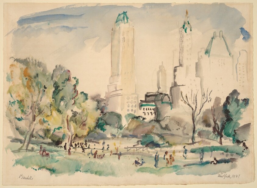 View of the Skyline of New York from Central Park