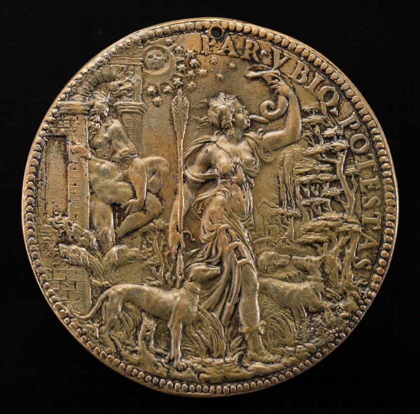 Ippolita as Diana with Hunting Dogs in a Landscape with Pluto and Cerberus [reverse]
