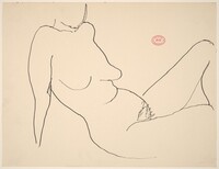 Untitled [female nude seated and leaning back on her arms], Richard Diebenkorn, 1955-1967