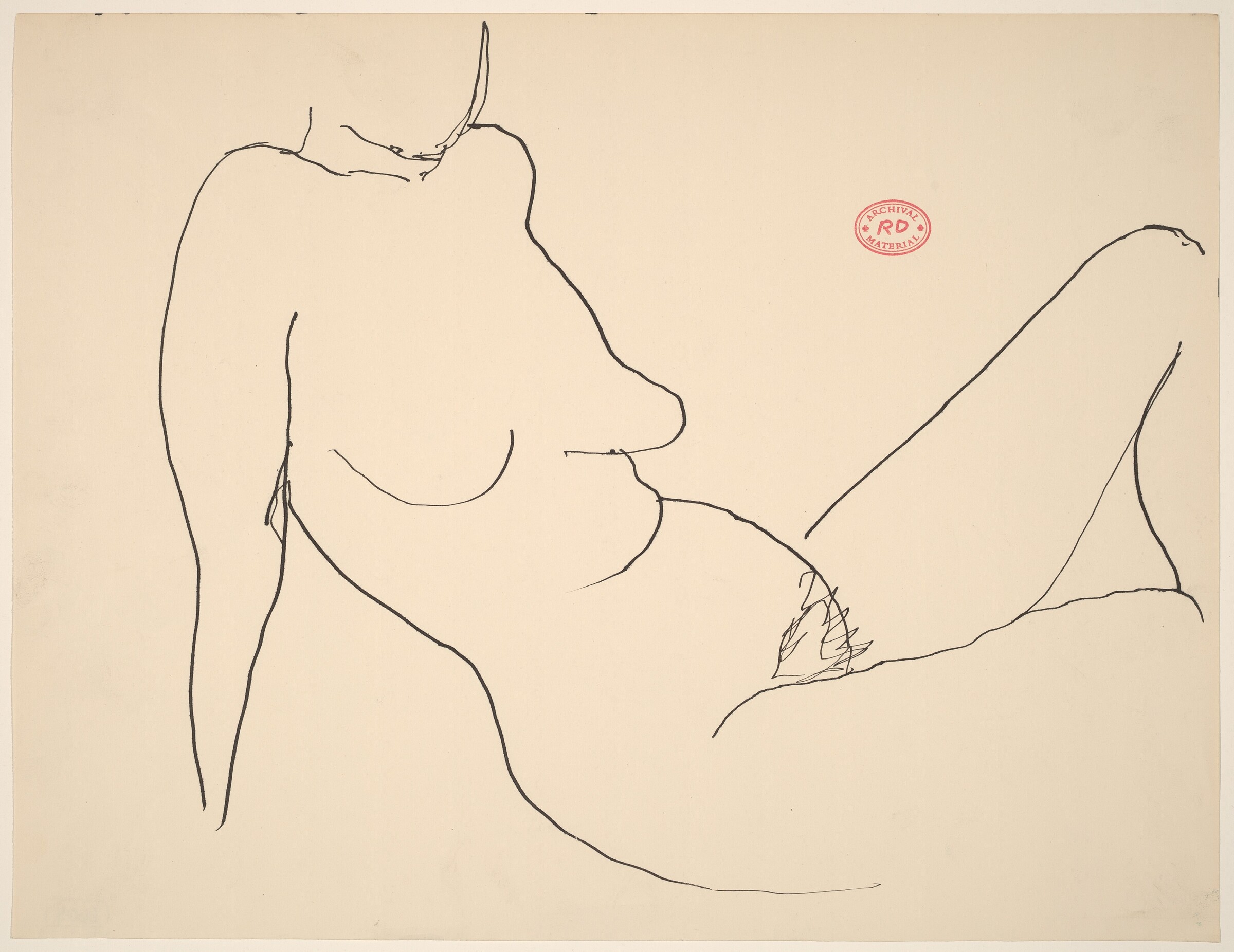 Untitled [female nude seated and leaning back on her arms], Richard Diebenkorn, 1955-1967