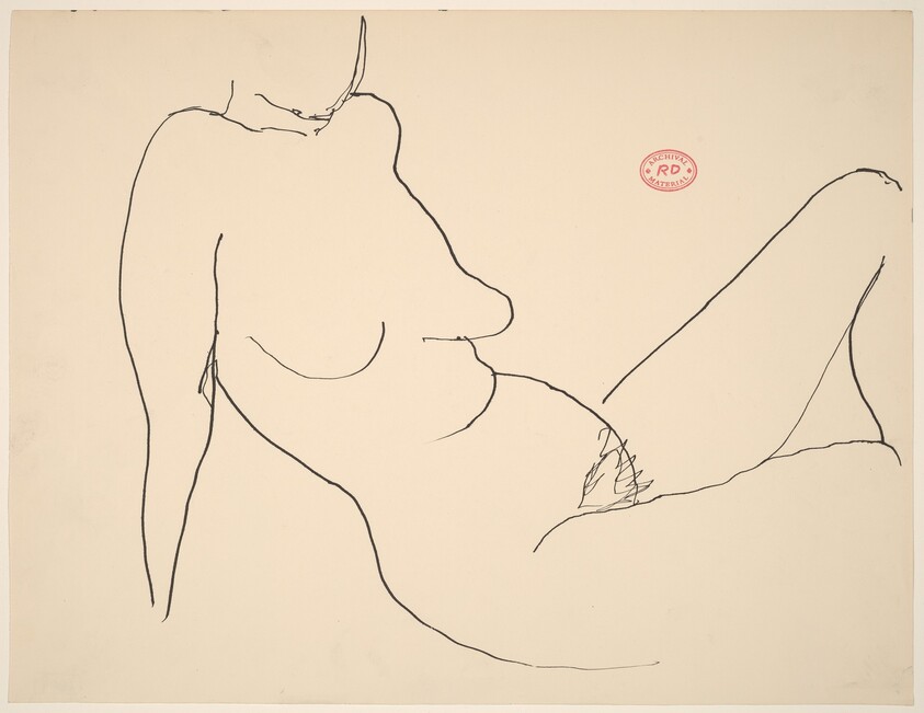 Untitled [female nude seated and leaning back on her arms]