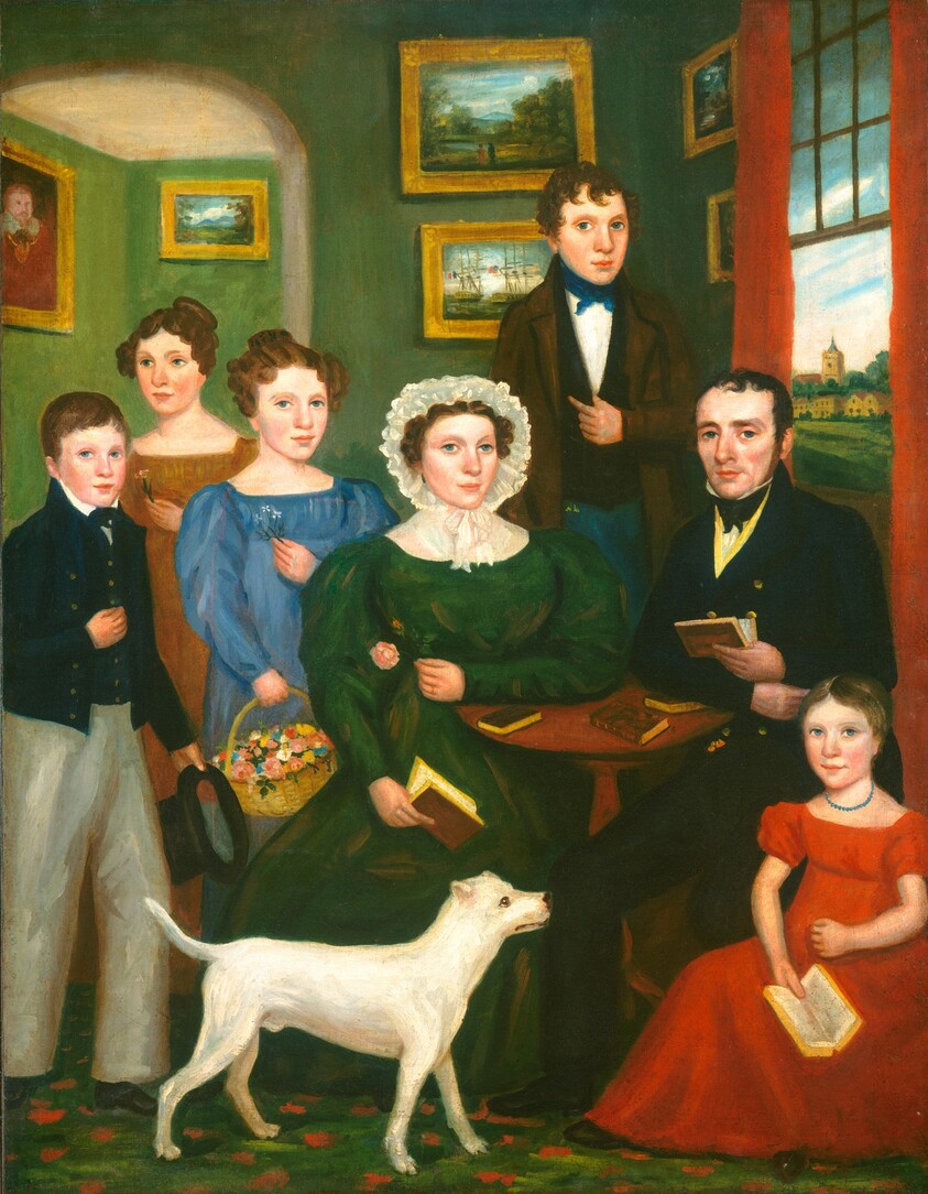 Portrait of an Unknown Family with a Terrier
