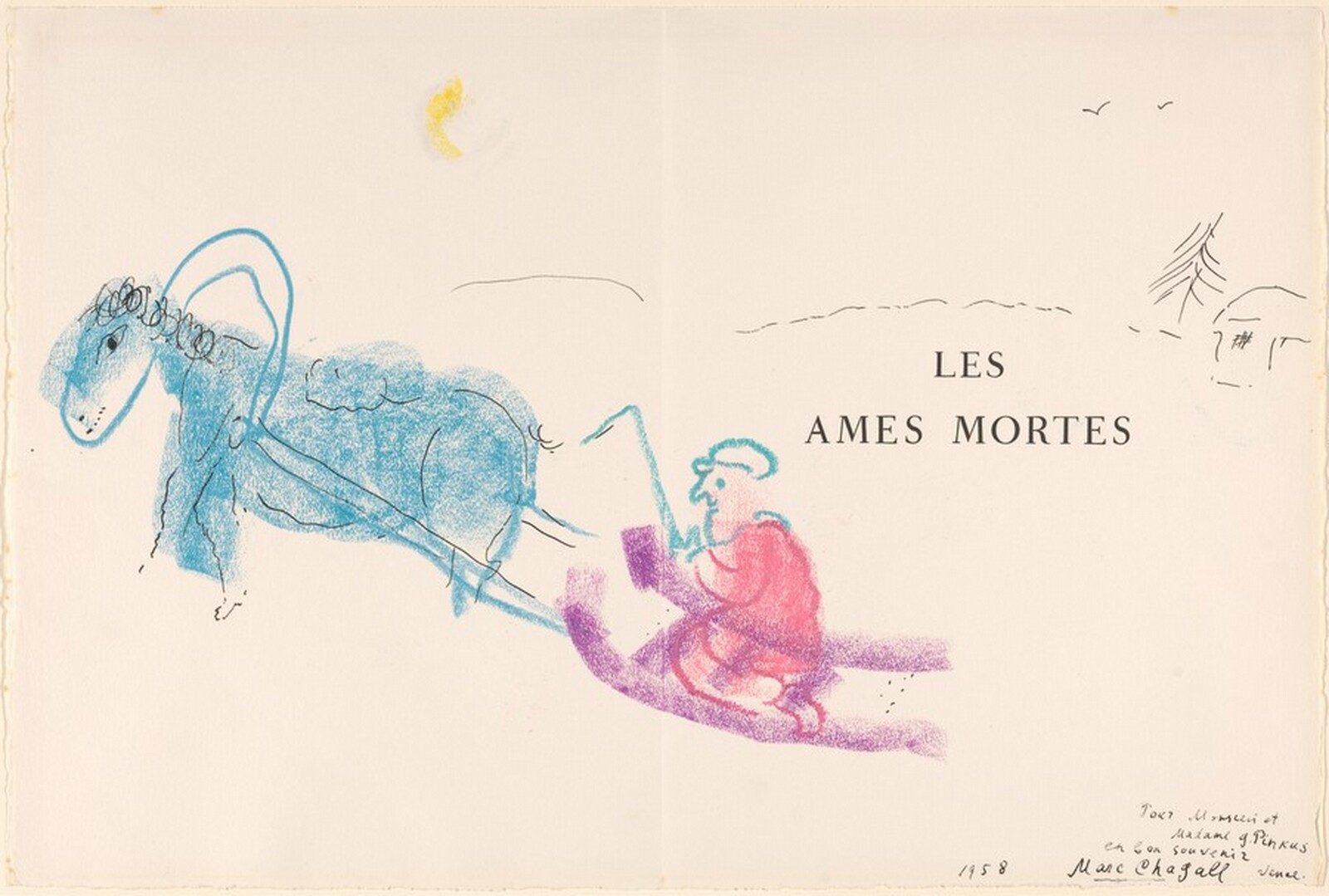 On the Sleigh, Marc Chagall, 1958